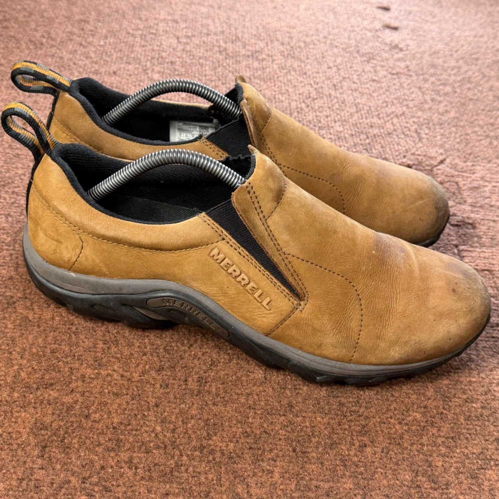 B+ shoe trail Merrell Mens Jungle Moc Leather Slip On Shoes Tan J60831 Size 11‎